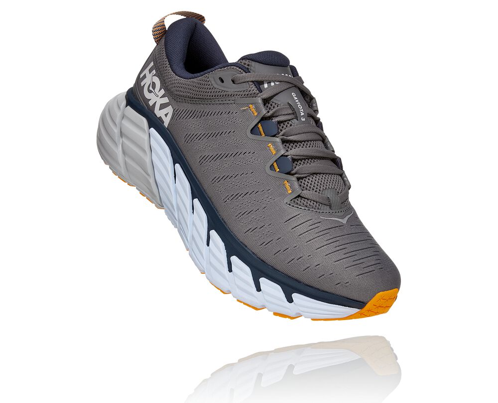 Hoka One One Gaviota 3 Ortopediska Skor Herr Grå/Blå - SE-7495263